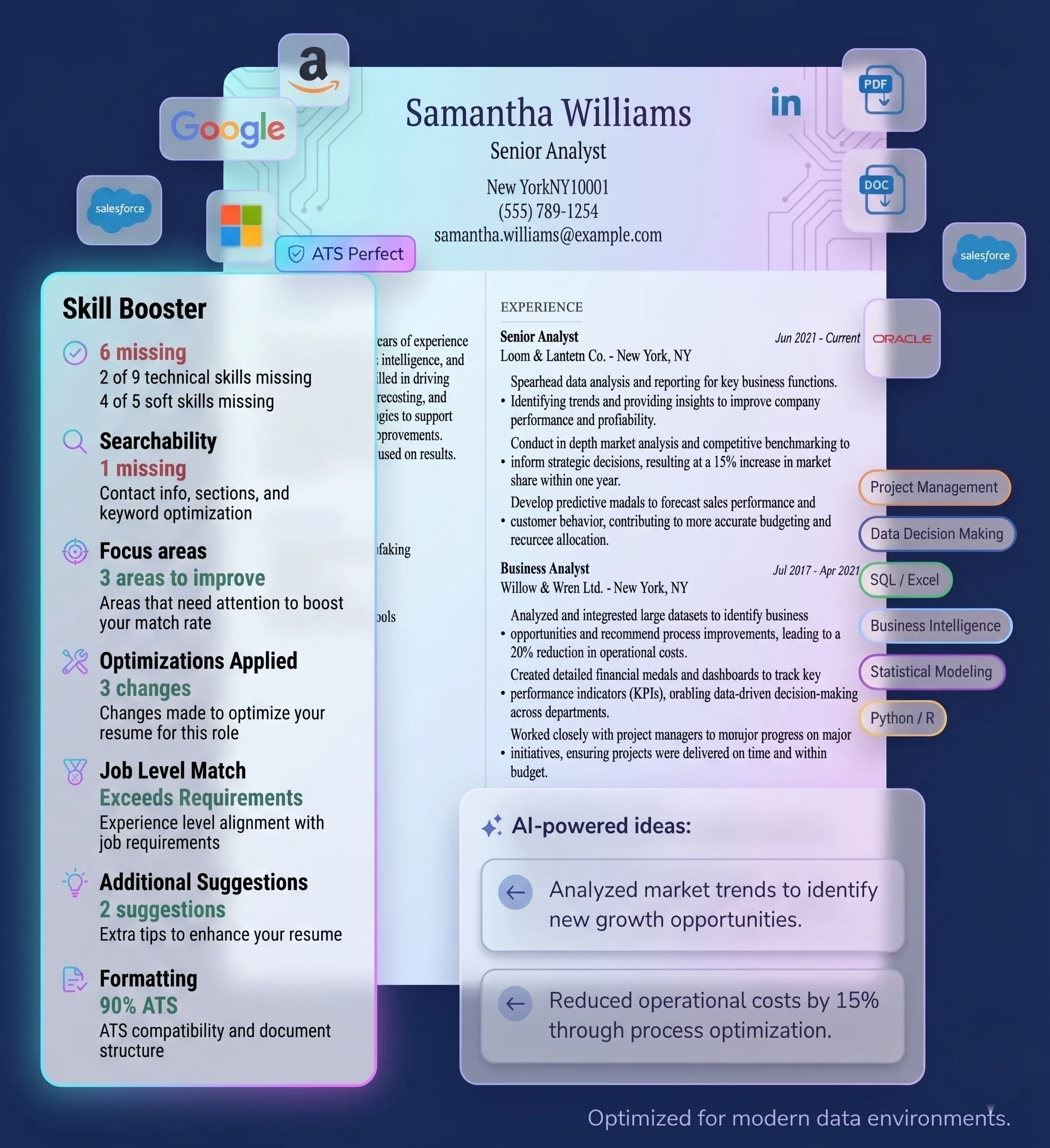 AI Resume Optimizer - ATS-Optimized Resume Tailoring | JobOS AI